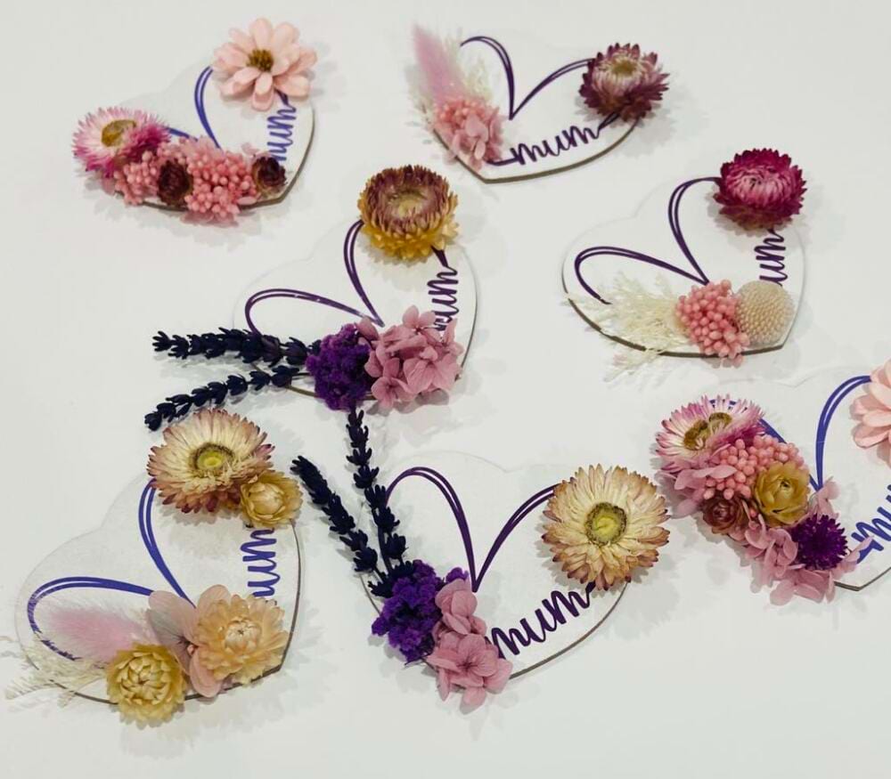 Mum Fridge Magnet - Pinks Purples 