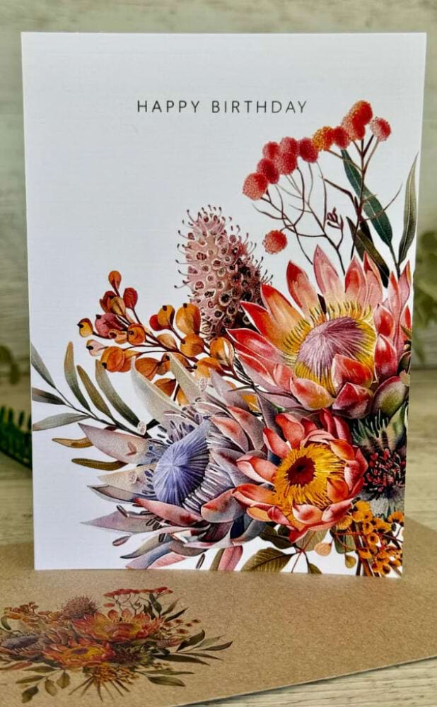 Happy Birthday Blue Protea (ss)
