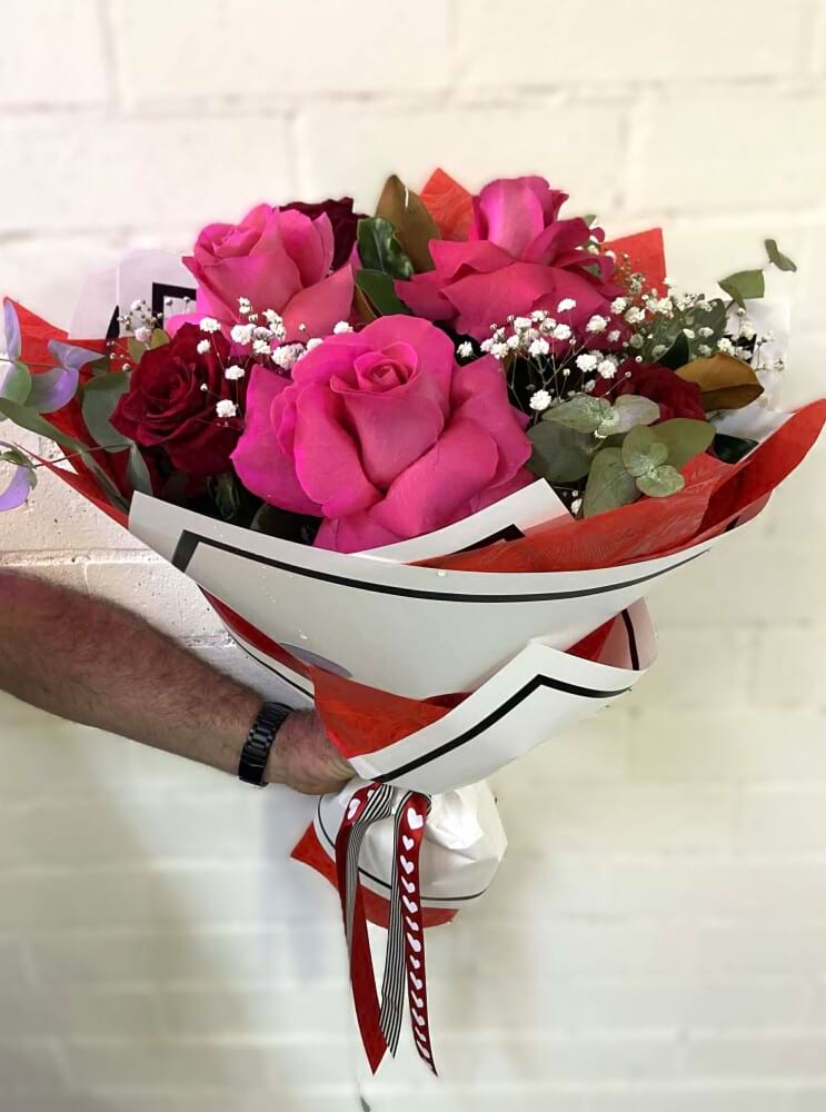 Love You 3 Red,3Pink Roses
