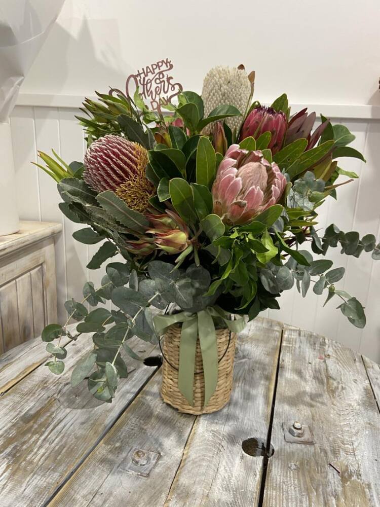 Native Bouquet Including Glass Vase 